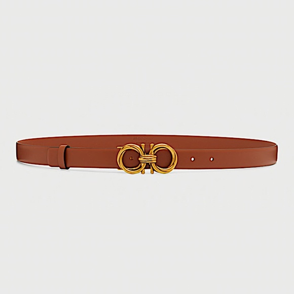Ferragamo Double Gancini Belt.Color: SIENA TAN - Picture 3 of 8
